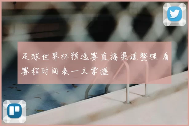 足球世界杯预选赛直播渠道整理 看赛程时间表一文掌握